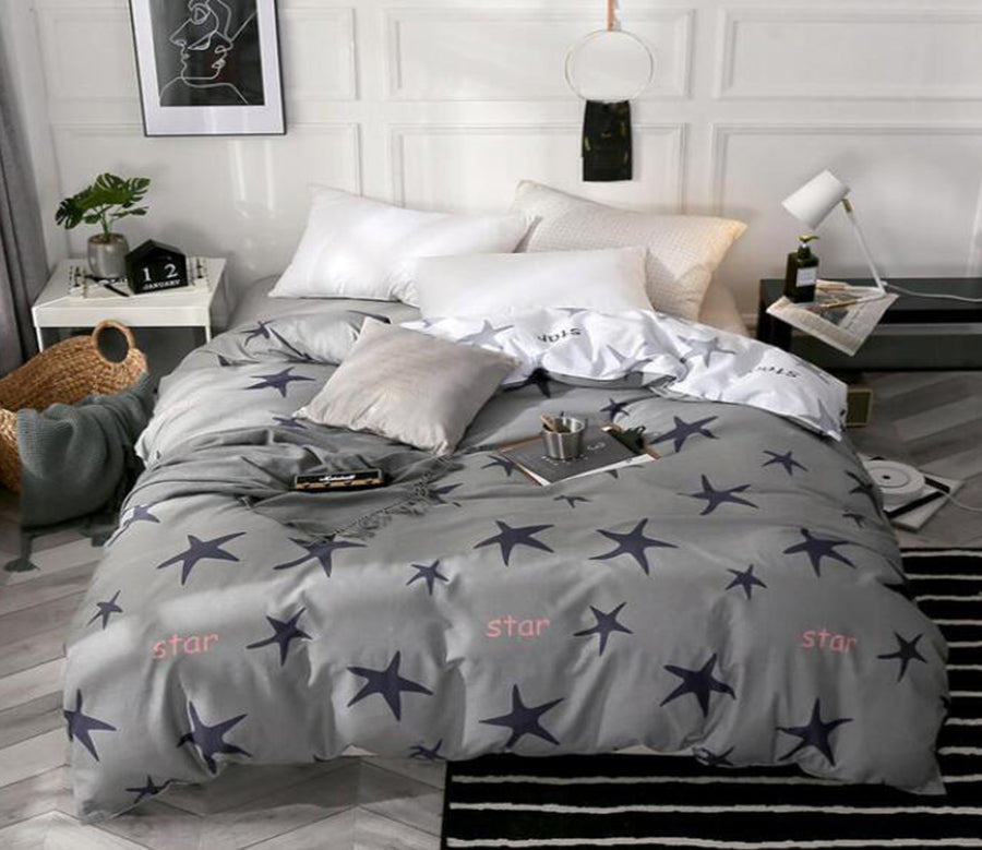 3D Black Five-Pointed Star 4111 Bed Pillowcases Quilt