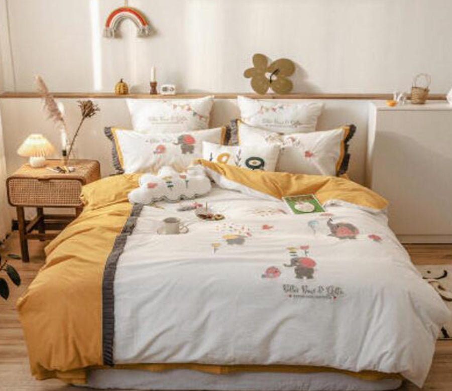 3D Yellow Elephant 40332 Bed Pillowcases Quilt
