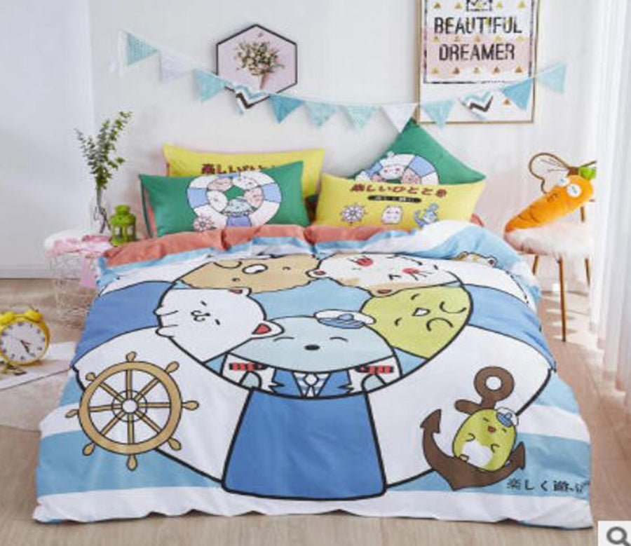 3D Cartoon Lifebuoy 50084 Bed Pillowcases Quilt