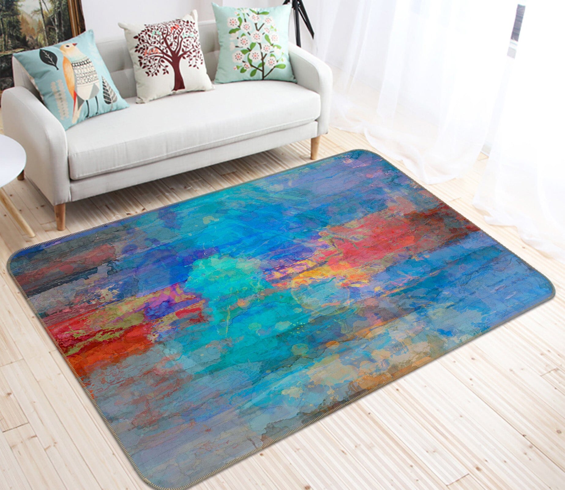 3D Blue Oil Painting 127 Michael Tienhaara Rug Non Slip Rug Mat Mat AJ Creativity Home