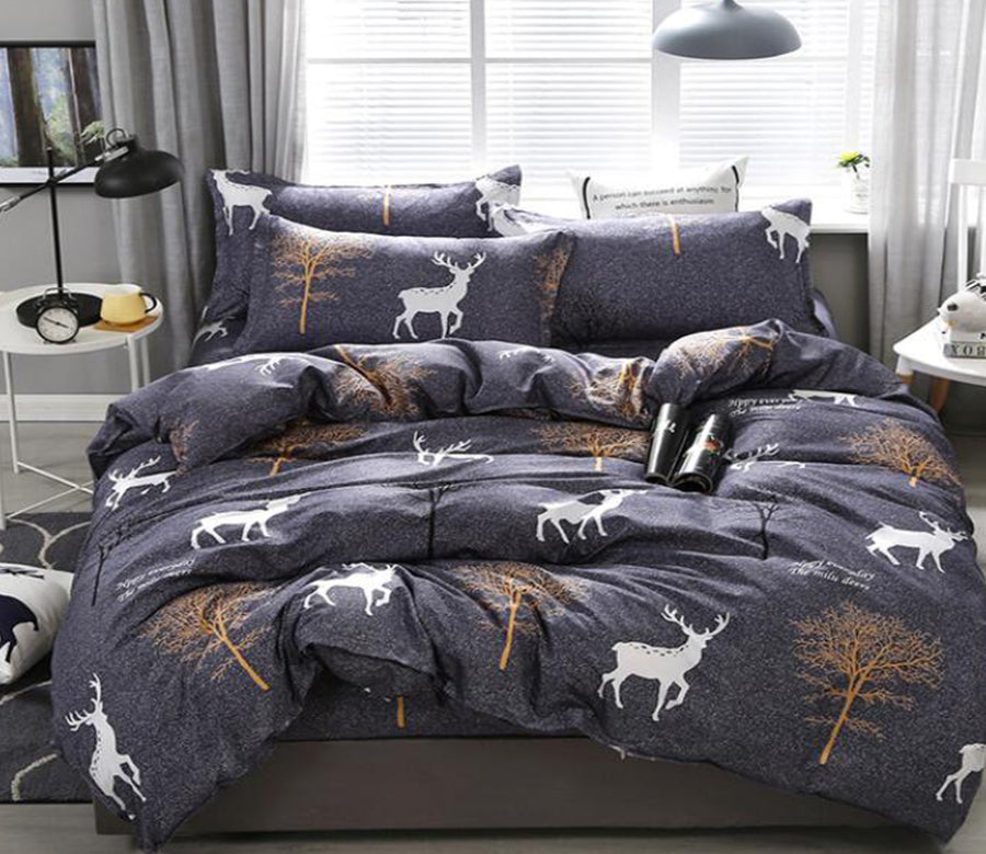 3D White Deer Tree 12015 Bed Pillowcases Quilt