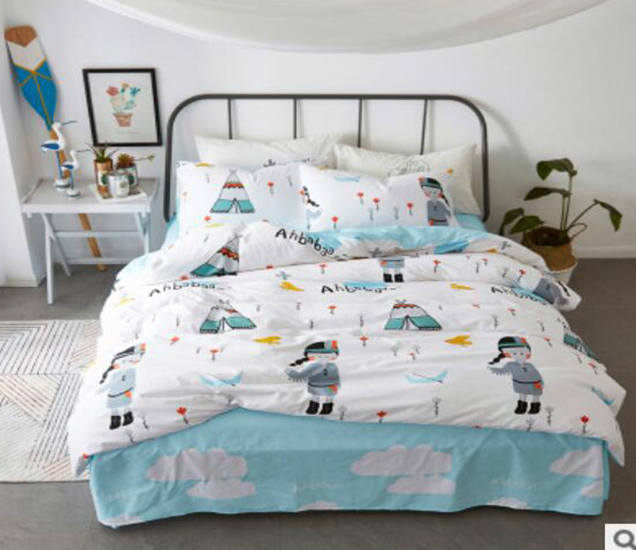 3D Girl Aircraft Clouds 20317 Bed Pillowcases Quilt