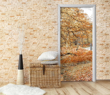 3D Autumn Fallen Leaves Grove 10209 Assaf Frank Door Mural