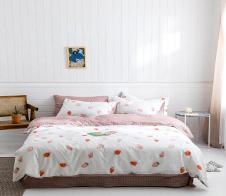 3D Strawberry 40097 Bed Pillowcases Quilt
