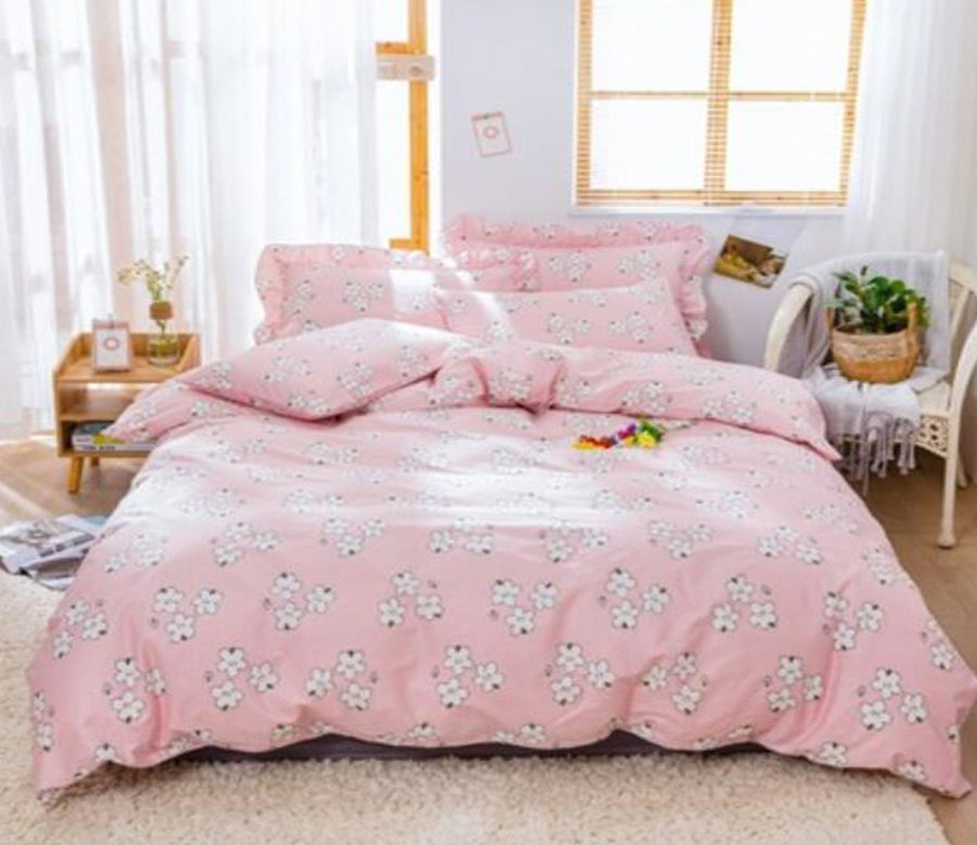 3D Pink White Flowers 40320 Bed Pillowcases Quilt