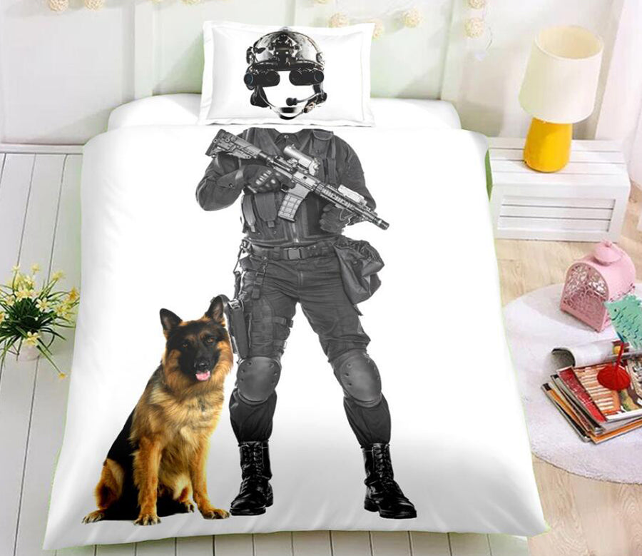 3D Police Uniform Dog 1158 Bed Pillowcases Quilt
