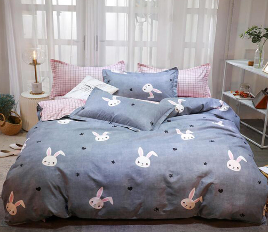 3D Gray Background Rabbit 12074 Bed Pillowcases Quilt
