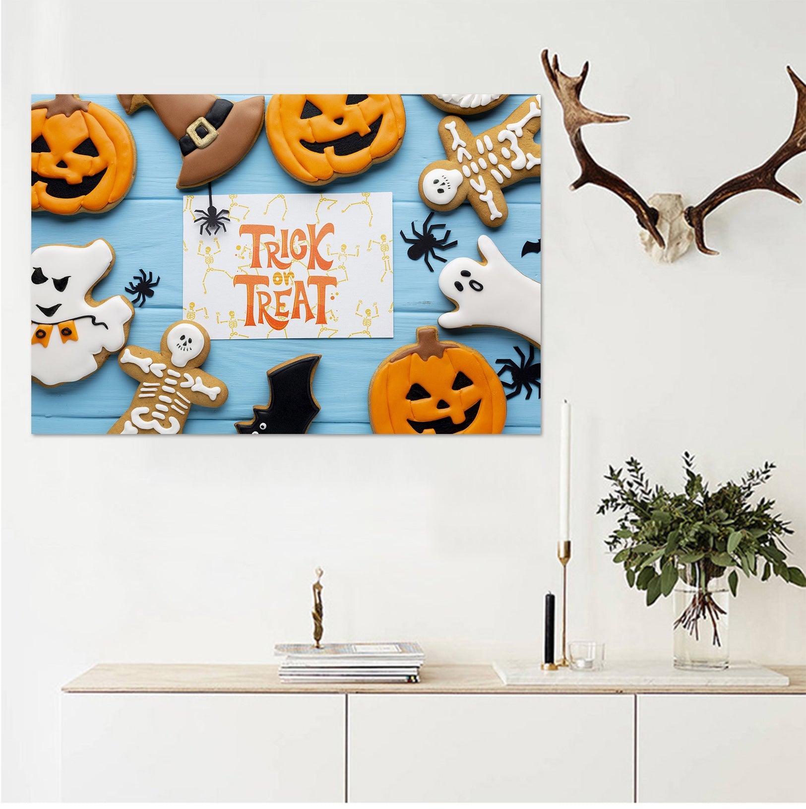 3D Hat Pumpkin Spider 013 Halloween Wall Stickers Wallpaper AJ Wallpaper 2
