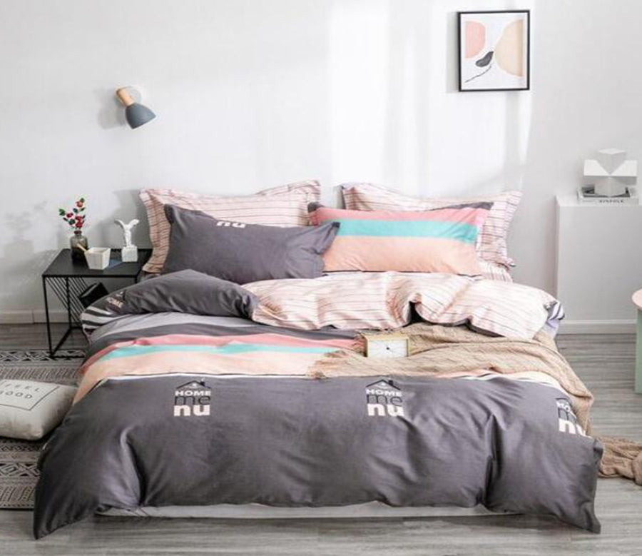 3D Gray Color Stitching 3009 Bed Pillowcases Quilt