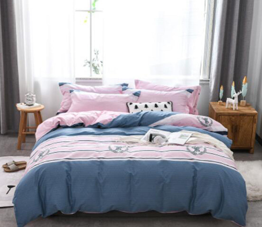 3D Blue Pink 30347 Bed Pillowcases Quilt