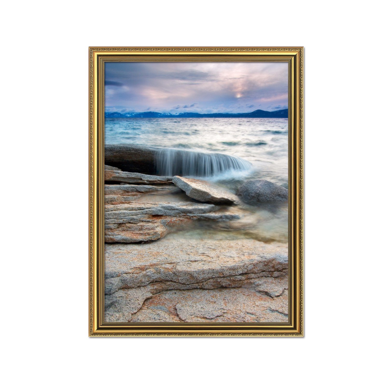 3D Coast Stone 086 Fake Framed Print Painting Wallpaper AJ Creativity Home