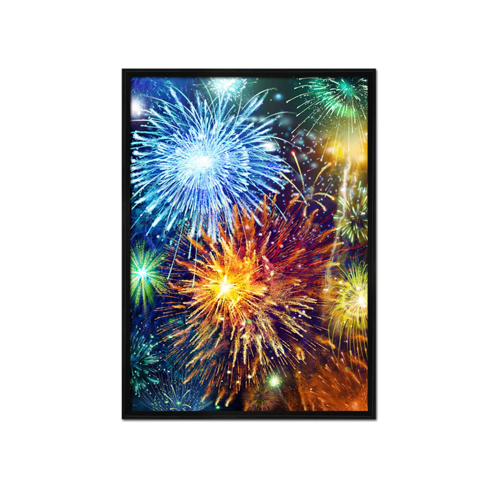 3D Beautiful Fireworks 027 Fake Framed Print Painting Wallpaper AJ Creativity Home