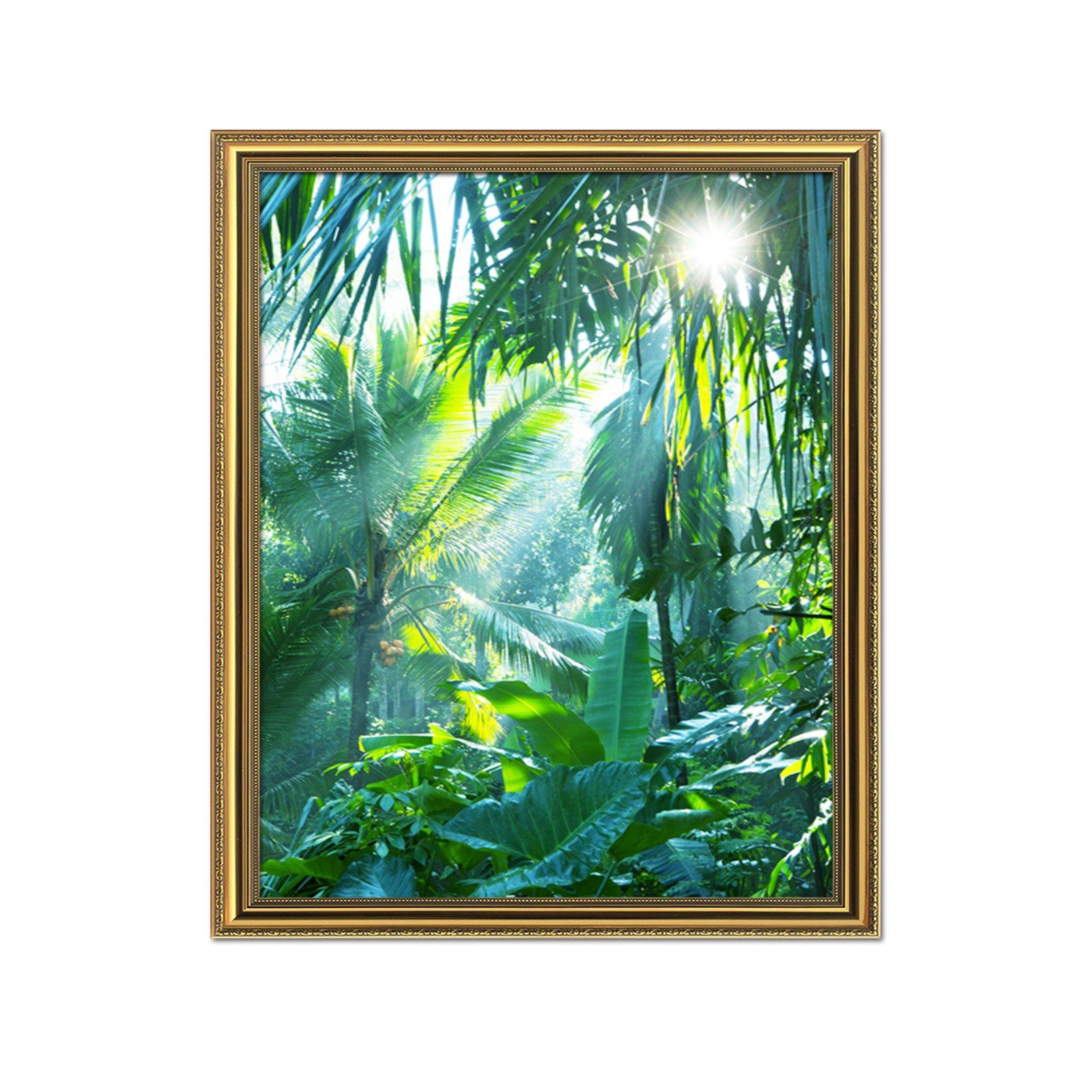 3D Sunny Forest 019 Fake Framed Print Painting Wallpaper AJ Creativity Home