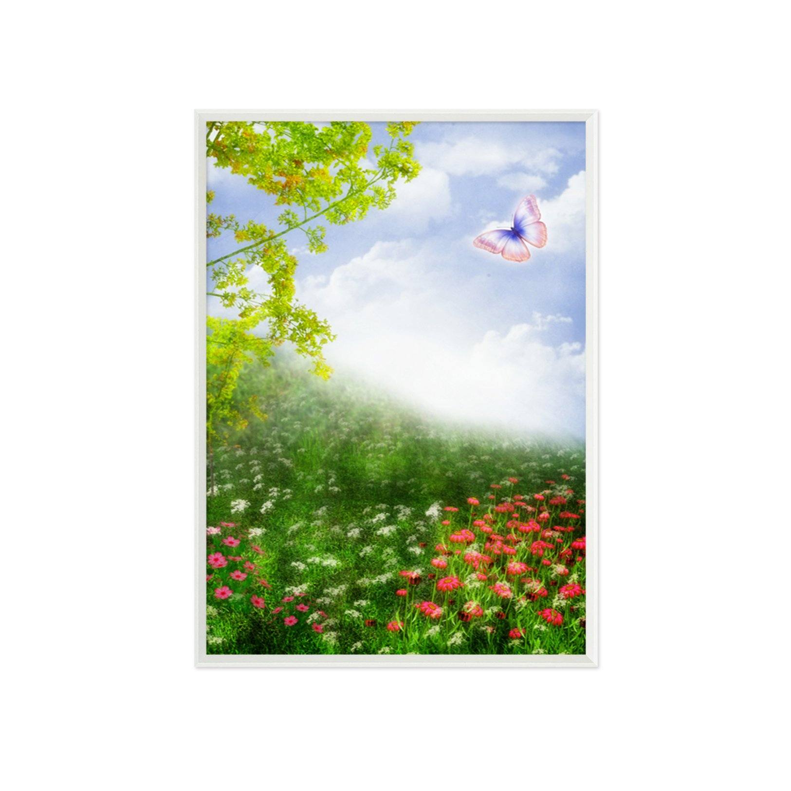 3D Butterfly Flying 009 Fake Framed Print Painting Wallpaper AJ Creativity Home