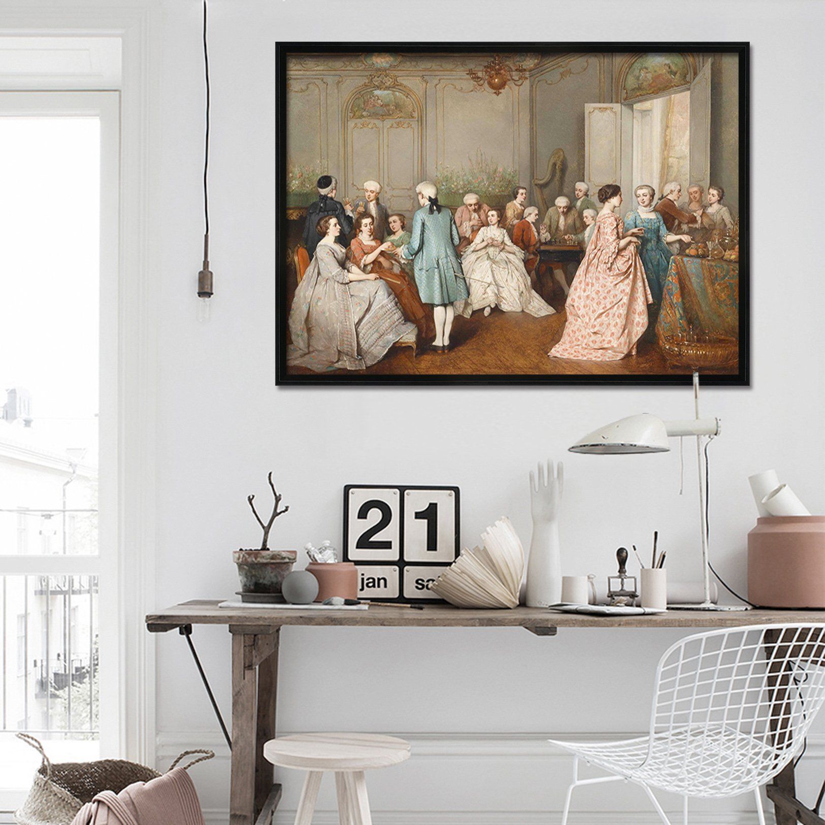 3D Get Together 034 Fake Framed Print Painting Wallpaper AJ Creativity Home