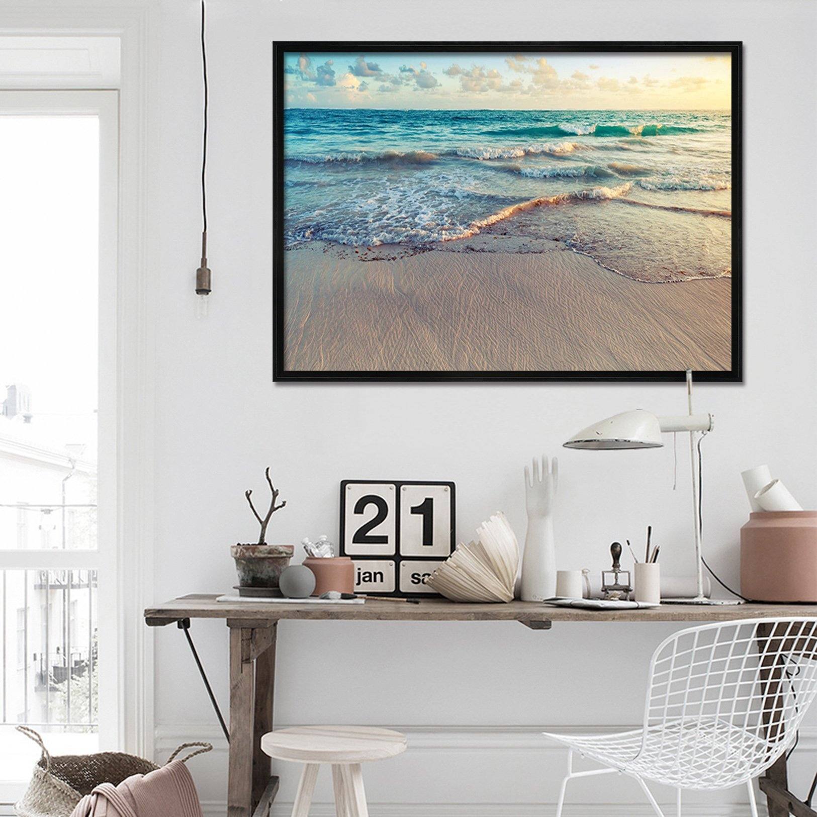 3D Sea Beach 181 Fake Framed Print Painting Wallpaper AJ Creativity Home