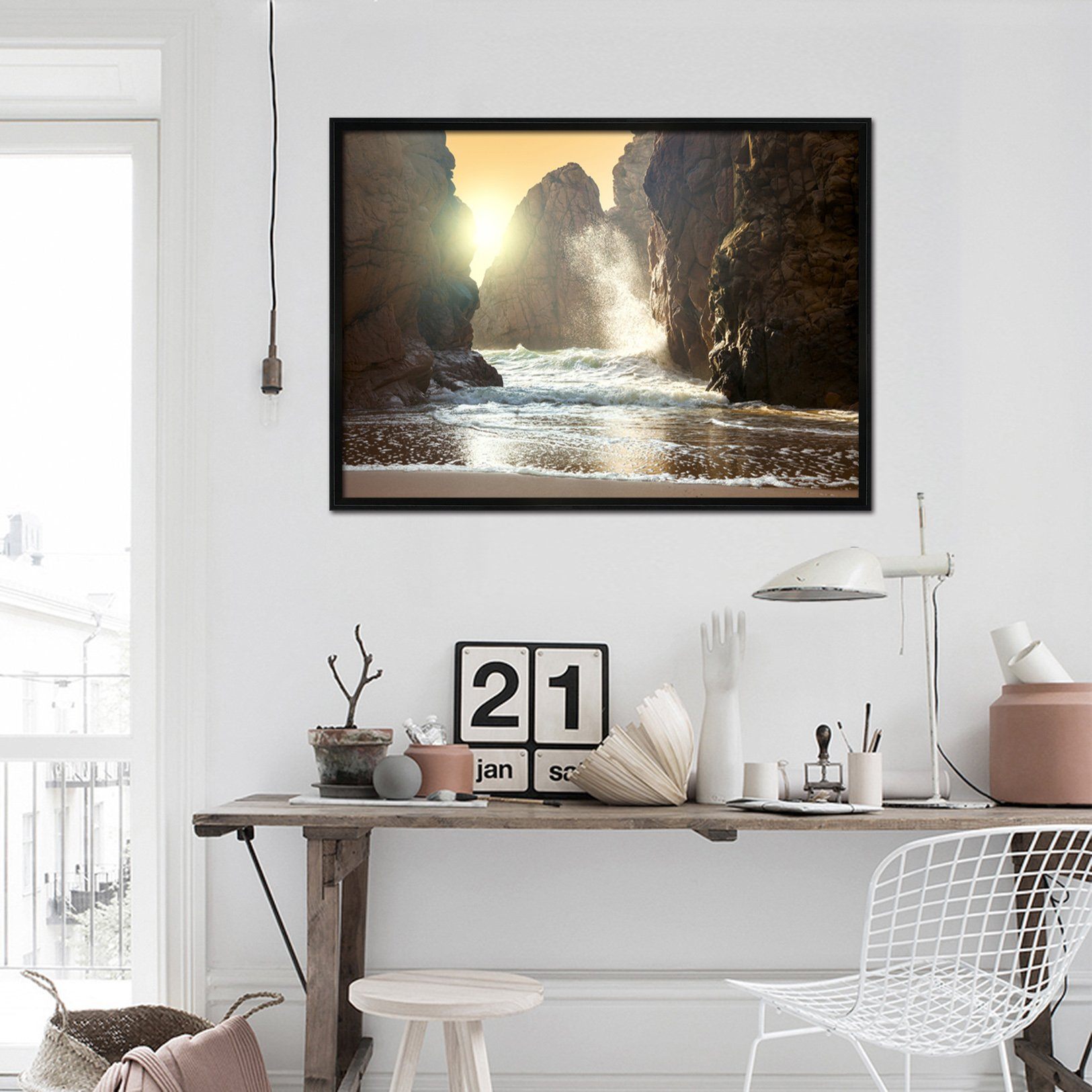 3D Mountain Surf 173 Fake Framed Print Painting Wallpaper AJ Creativity Home