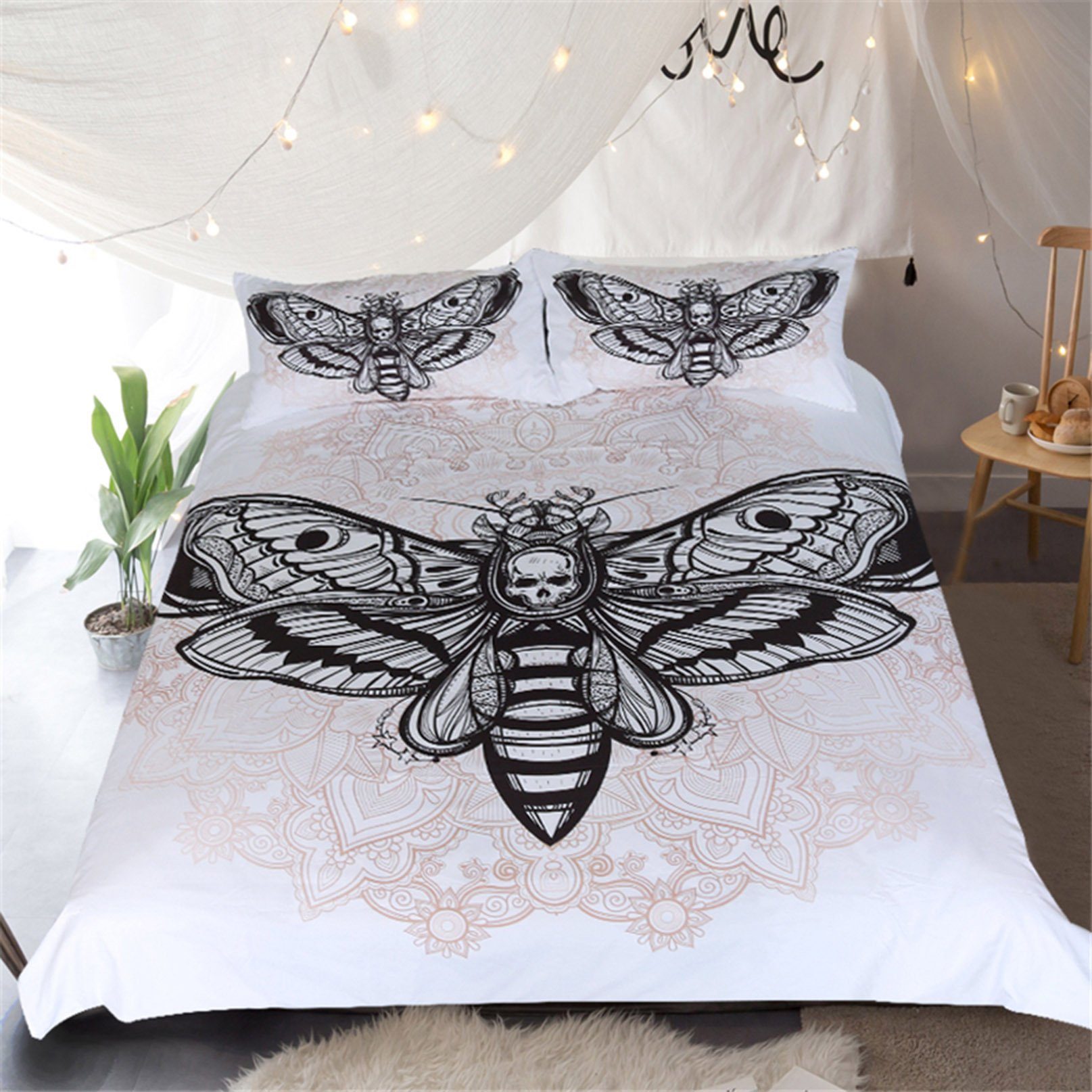 3D White Moth 126 Bed Pillowcases Quilt Wallpaper AJ Wallpaper