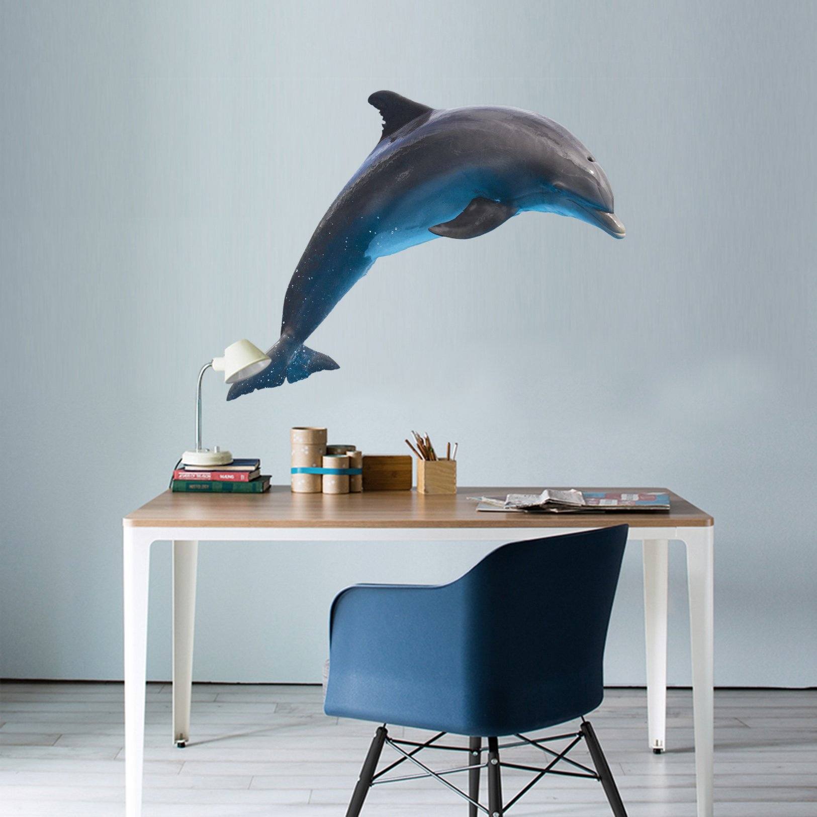 3D Dolphin Jumping 108 Animals Wall Stickers Wallpaper AJ Wallpaper