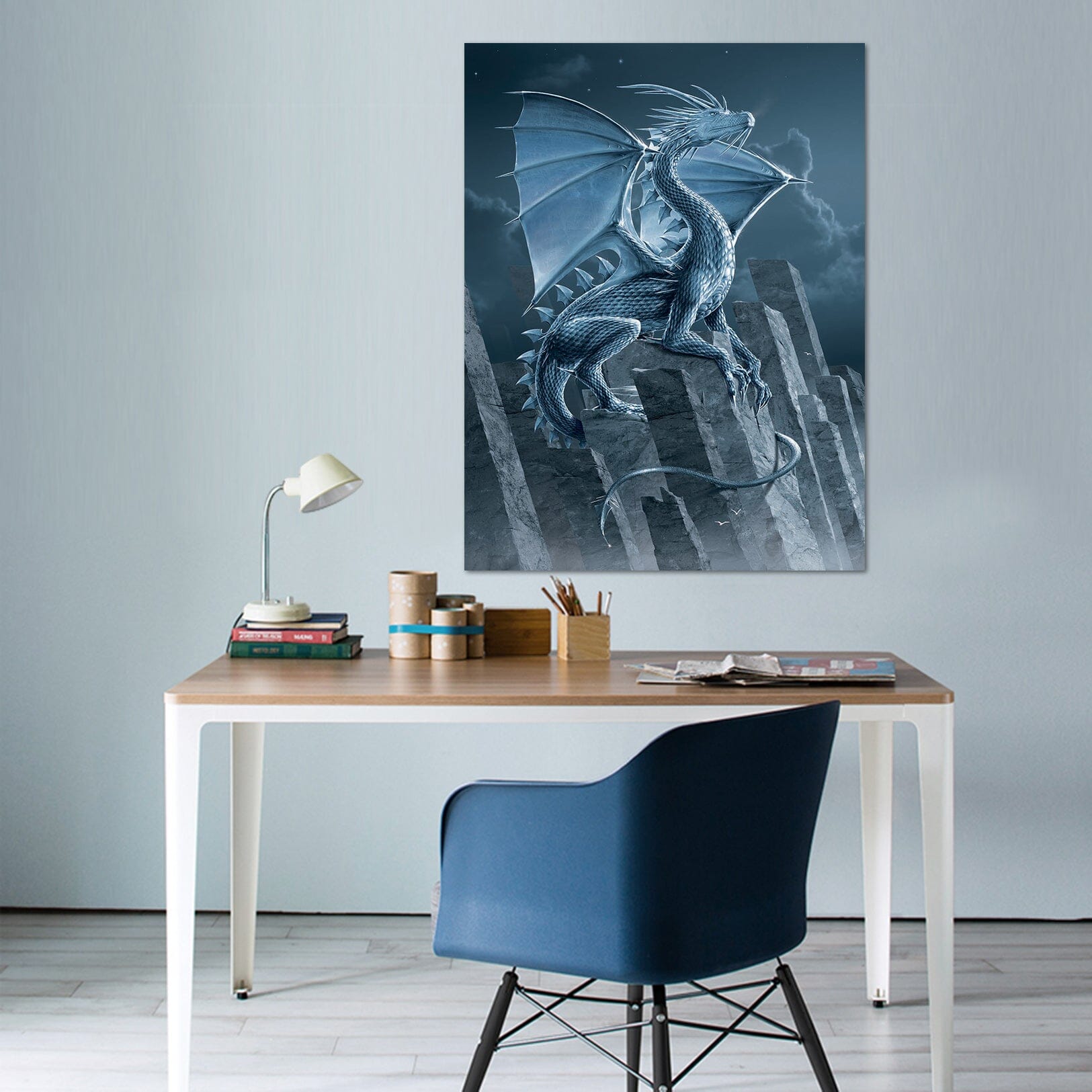 3D Silver Dragon 072 Vincent Hie Wall Sticker Wallpaper AJ Wallpaper 2