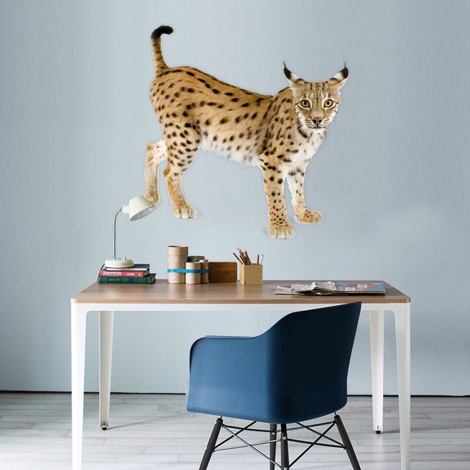 3D Leopard With Ears 047 Animals Wall Stickers Wallpaper AJ Wallpaper