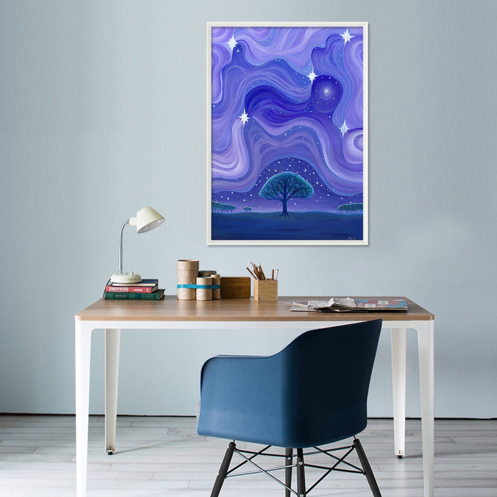 3D Abstract Tree 122 Fake Framed Print Painting Wallpaper AJ Creativity Home