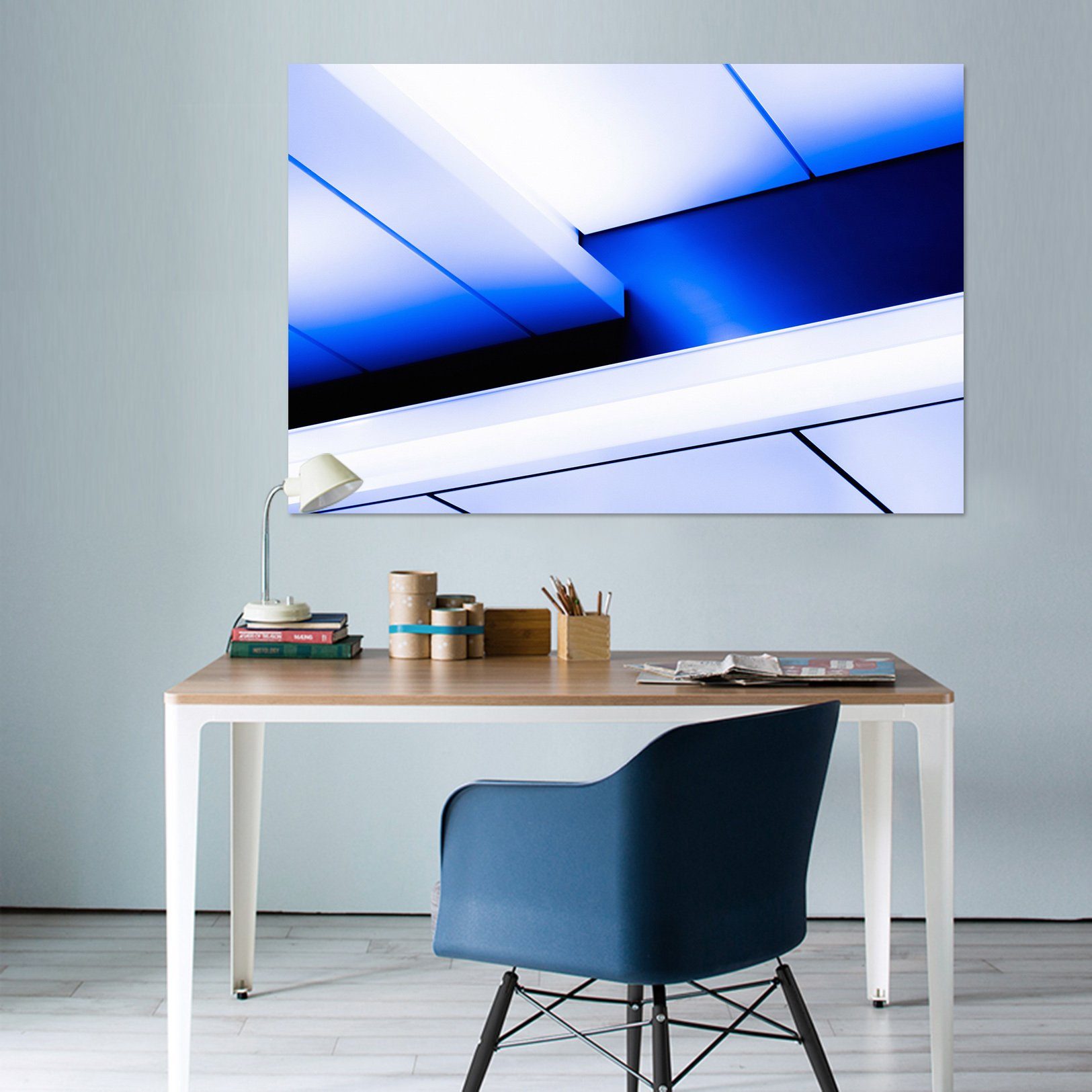 3D Blue Minimalism 026 Noirblanc777 Wall Sticker Wallpaper AJ Wallpaper 2