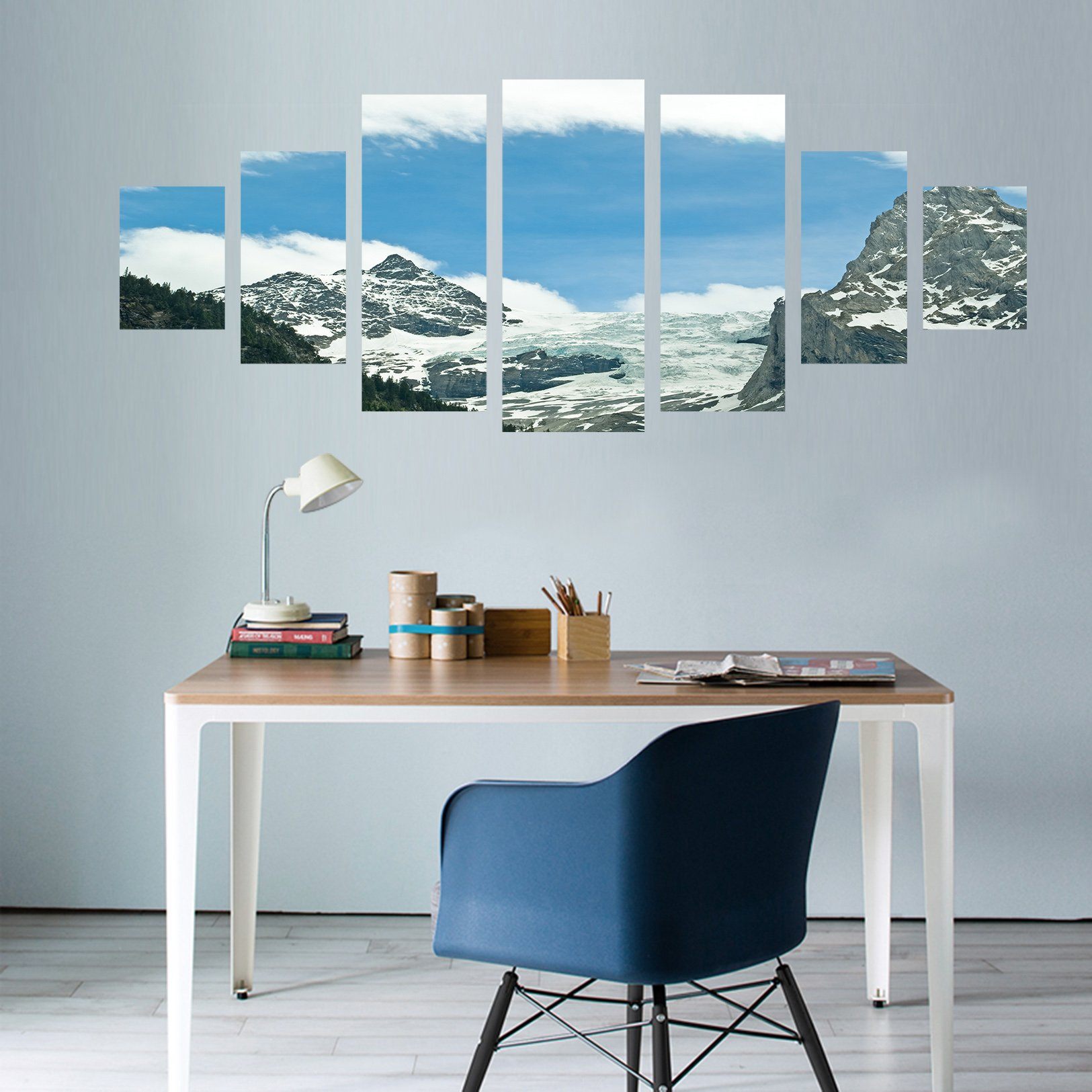 3D High Mountains 001 Unframed Print Wallpaper Wallpaper AJ Wallpaper