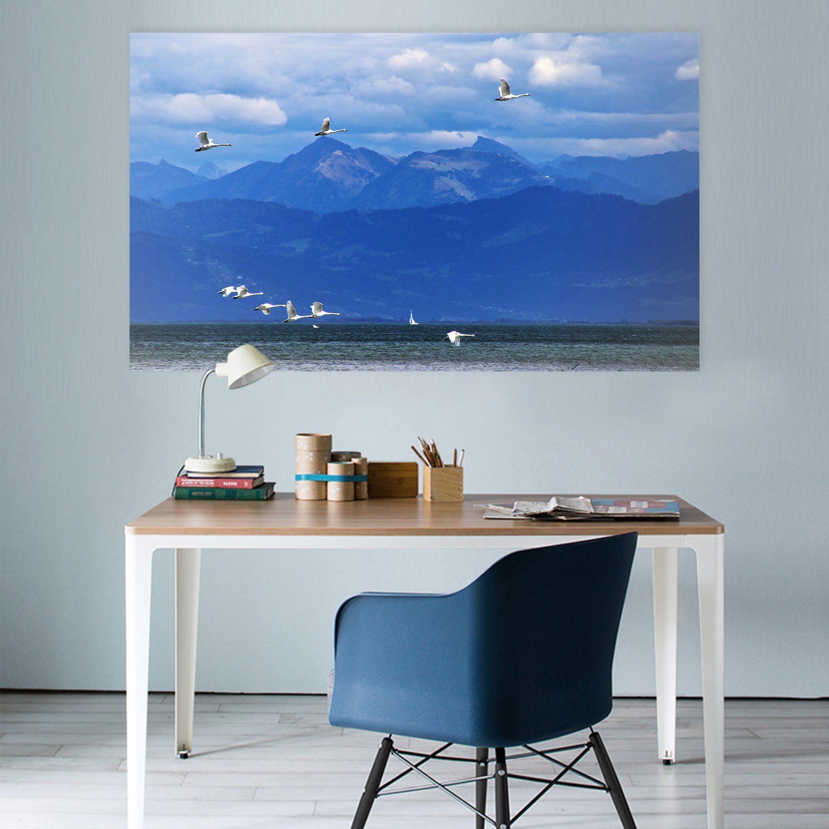 3D Blue Sky Mountain Bird 50 Animal Wall Stickers Wallpaper AJ Wallpaper 2