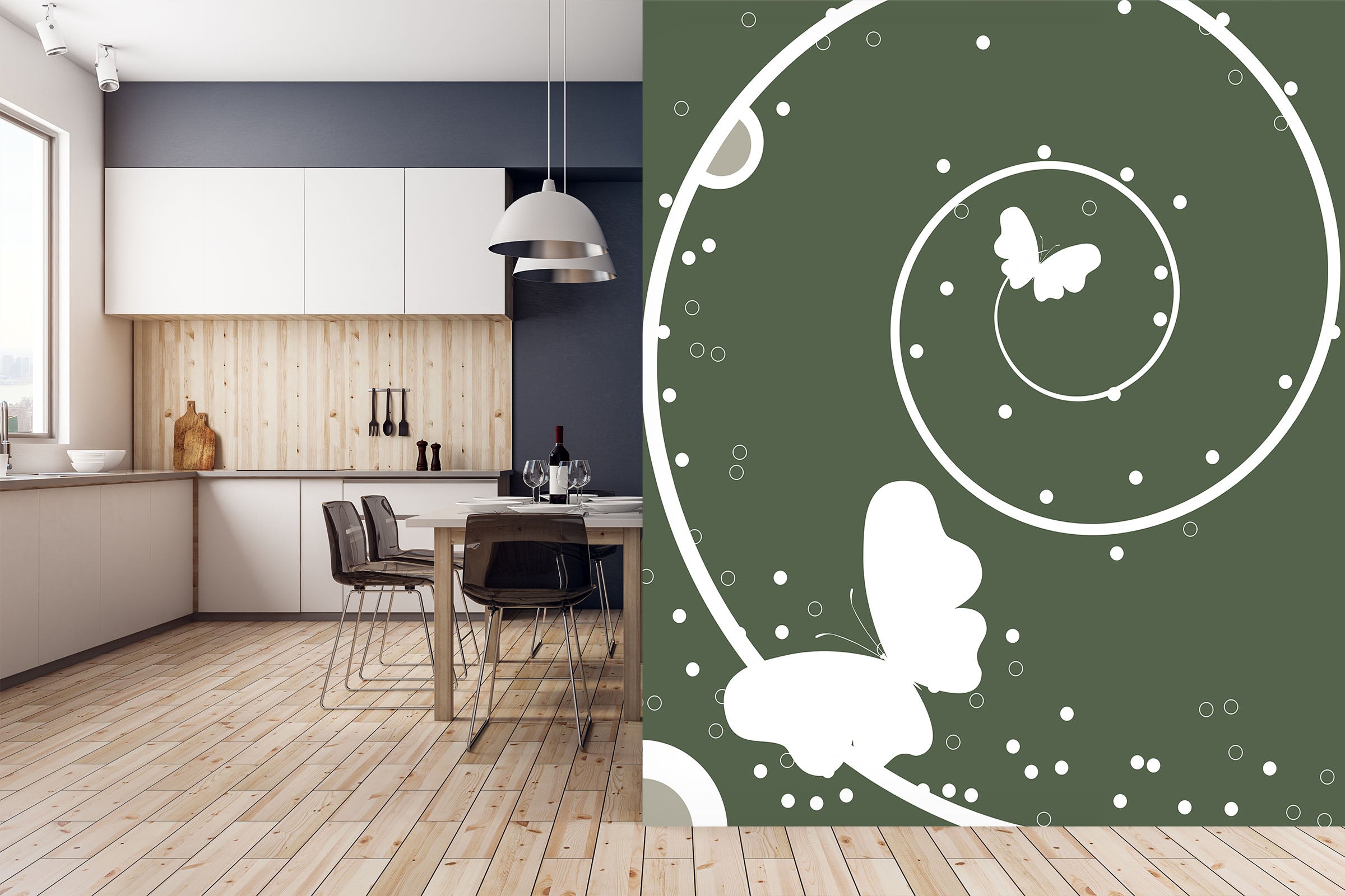 3D White Butterfly 1004 Wall Murals