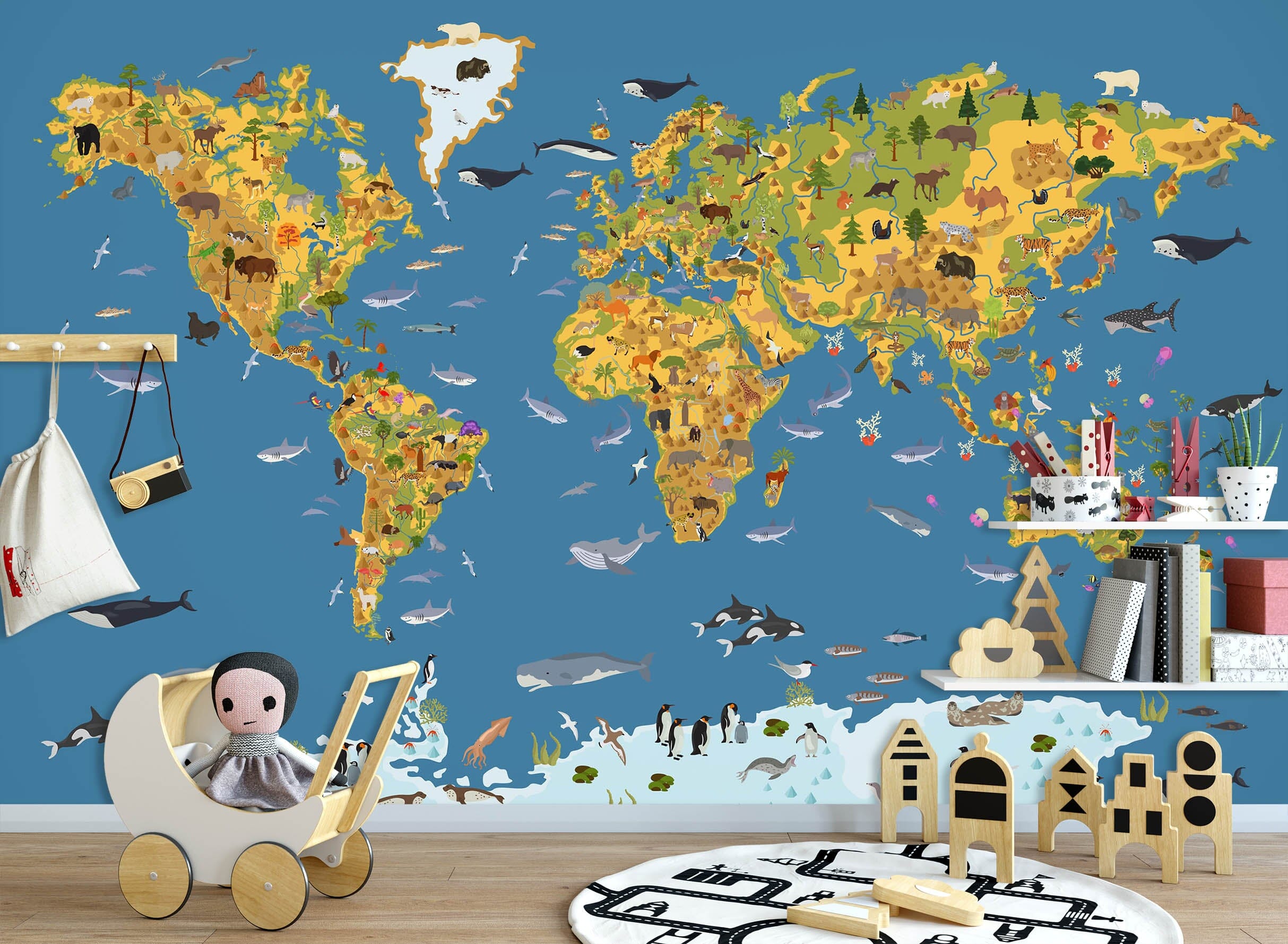 3D Color Island 2141 World Map Wall Murals Wallpaper AJ Wallpaper 2