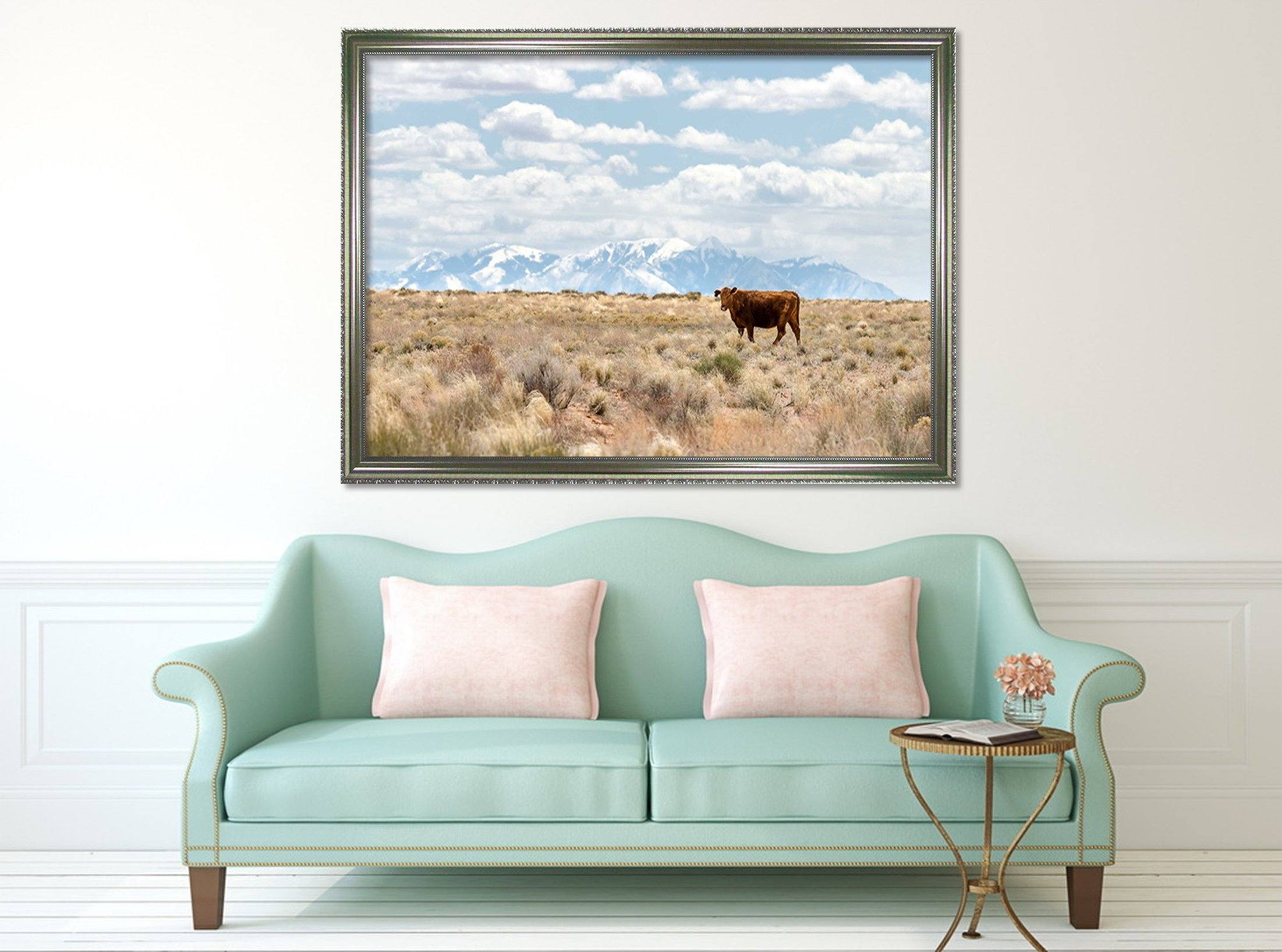 3D Cow Hardworking 128 Fake Framed Print Painting Wallpaper AJ Creativity Home