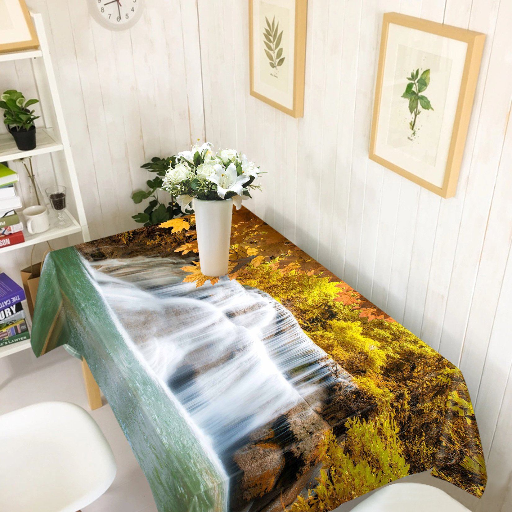 3D Forest Waterfall 639 Tablecloths Wallpaper AJ Wallpaper