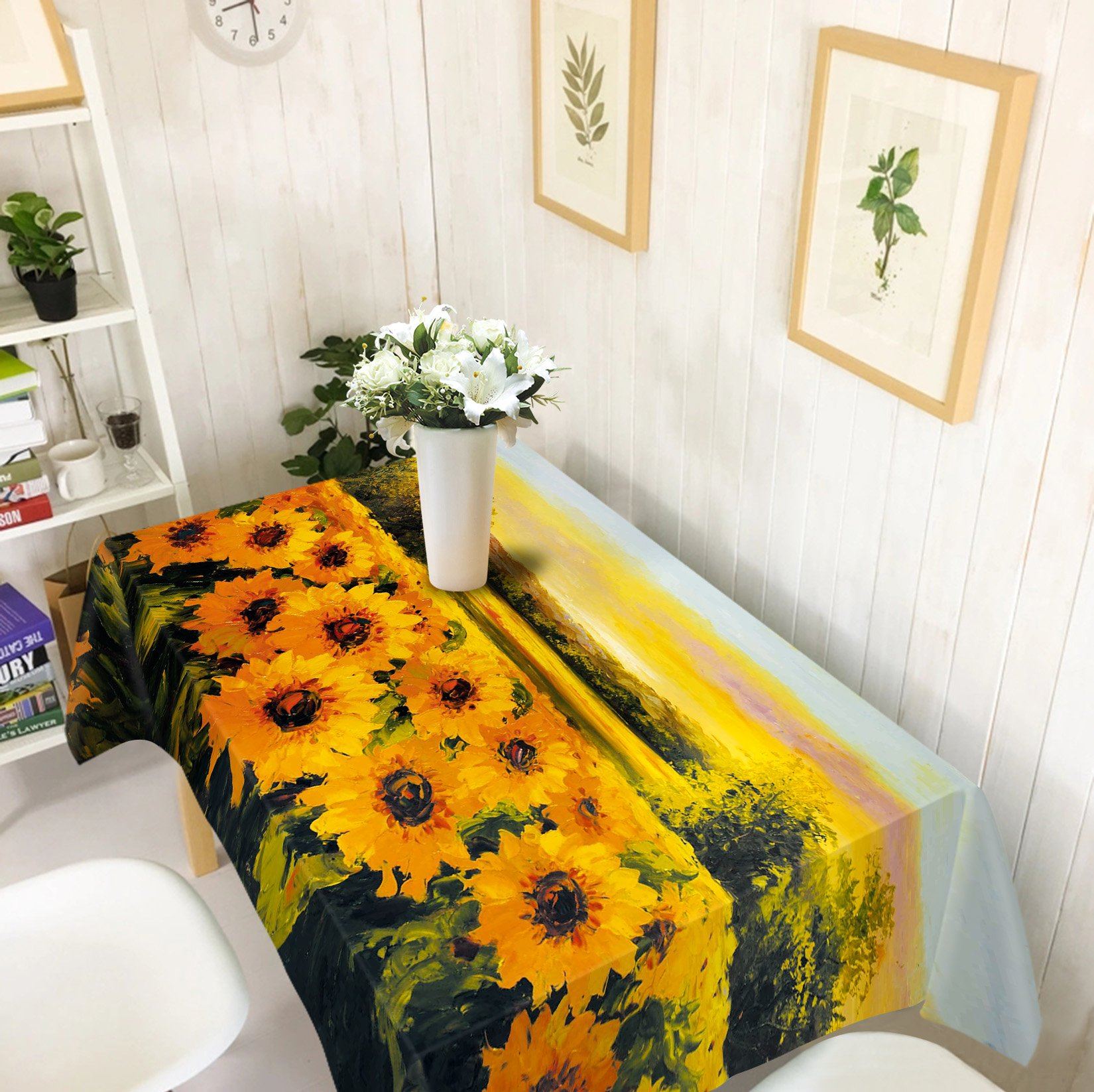 3D Oil Painting Sunflowers 297 Tablecloths Wallpaper AJ Wallpaper