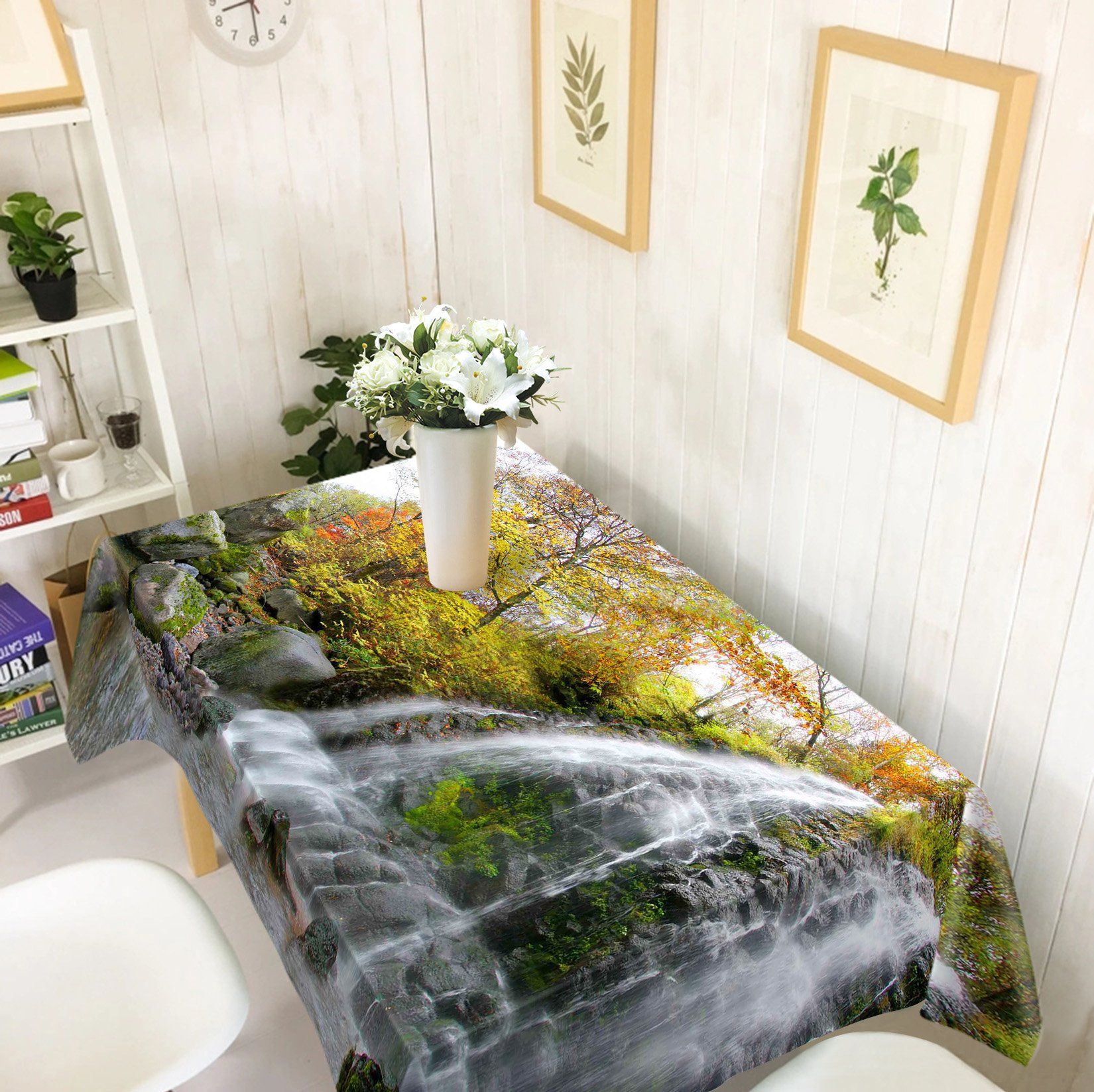 3D Waterfall Trees 256 Tablecloths Wallpaper AJ Wallpaper