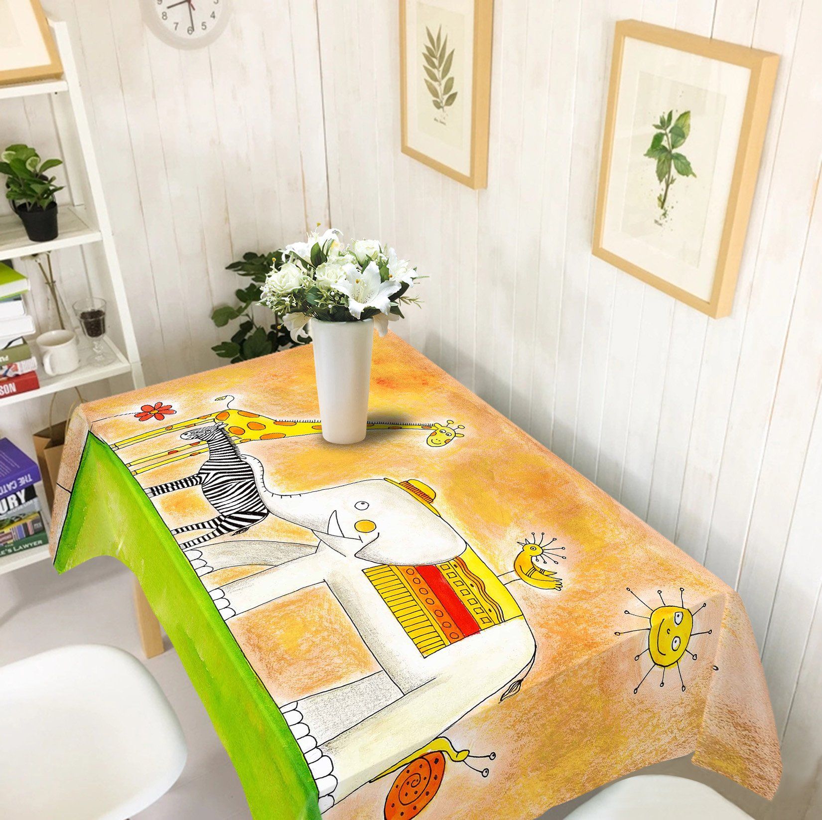 3D Cartoon Animals 267 Tablecloths Wallpaper AJ Wallpaper