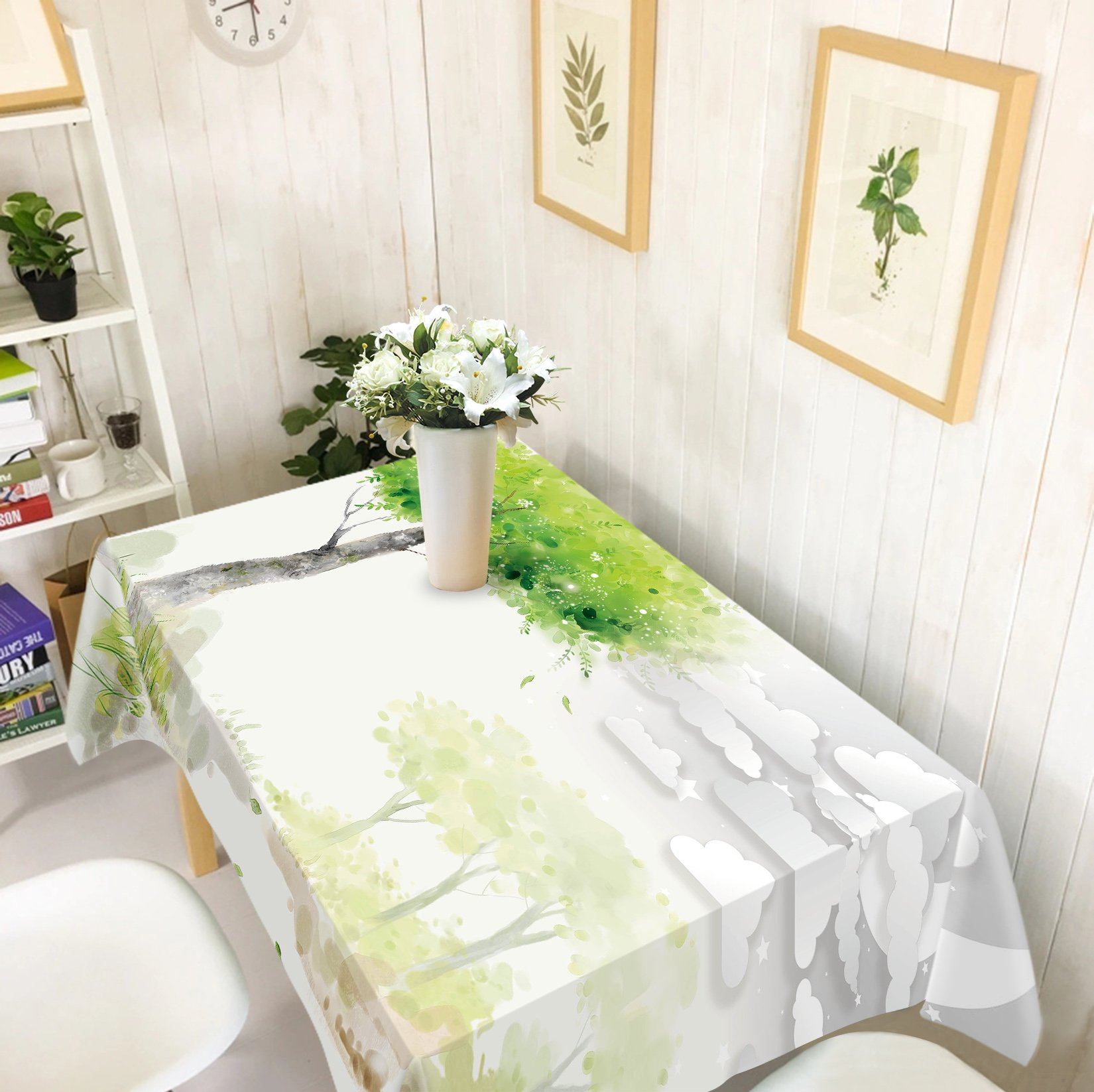 3D Trees Clouds Painting 131 Tablecloths Wallpaper AJ Wallpaper