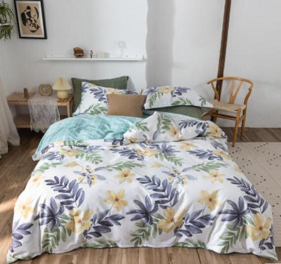 3D Leaves And Flowers 13164 Bed Pillowcases Quilt
