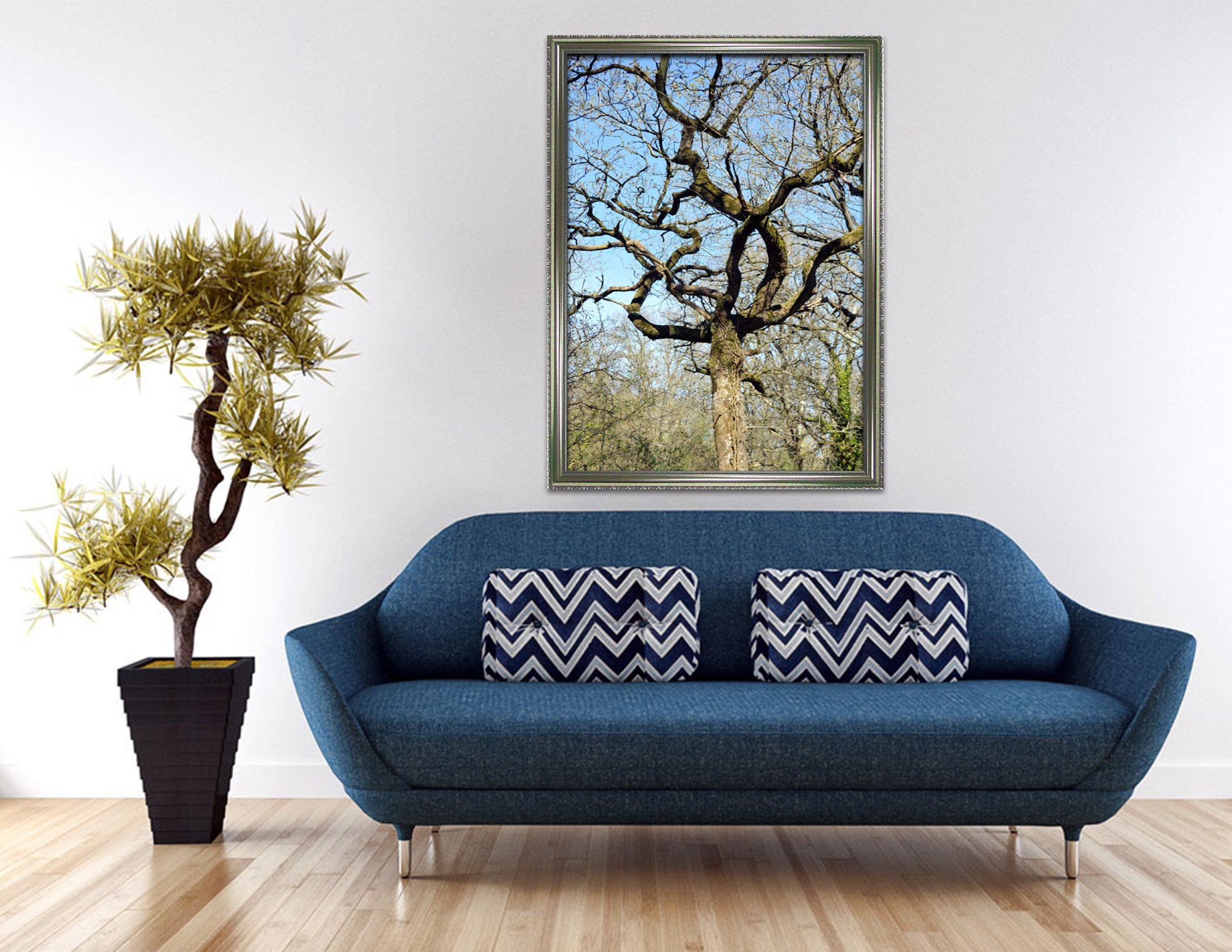 3D Tree Bending 073 Fake Framed Print Painting Wallpaper AJ Creativity Home