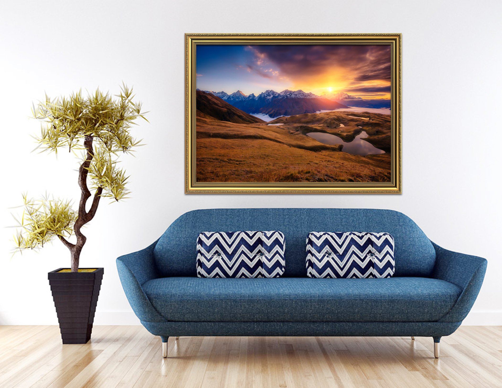 3D Beautiful Sunset 170 Fake Framed Print Painting Wallpaper AJ Creativity Home