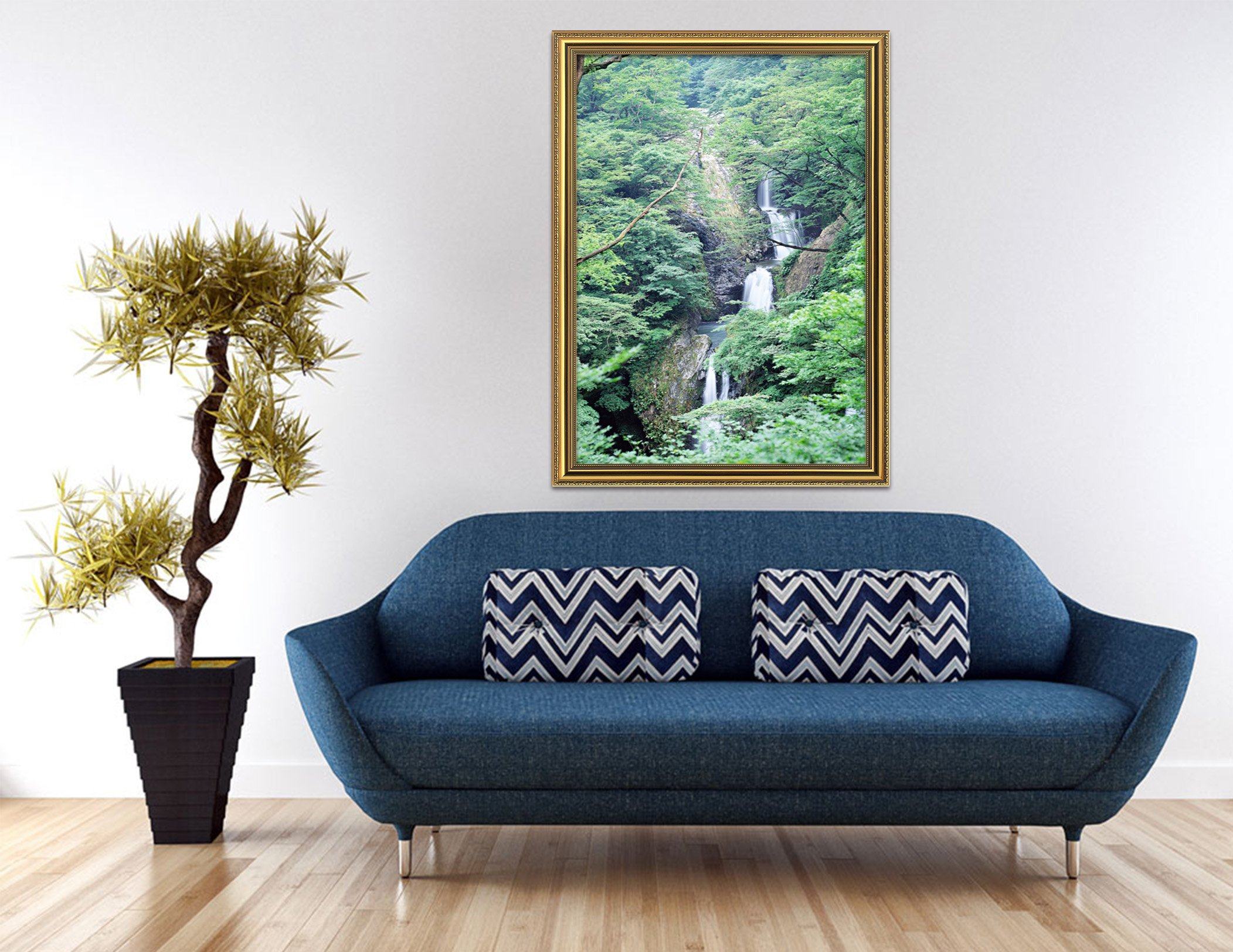 3D River Foreste 056 Fake Framed Print Painting Wallpaper AJ Creativity Home