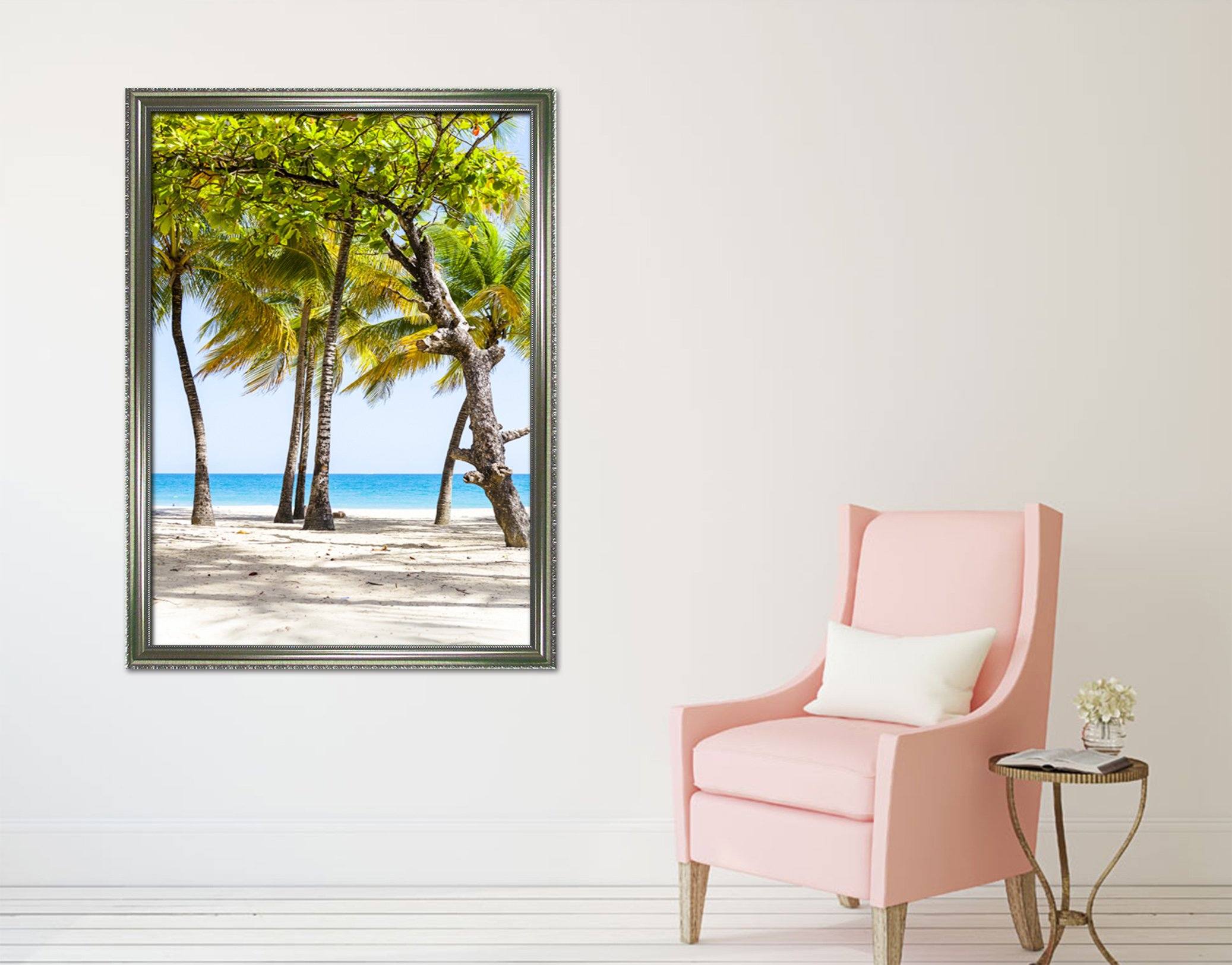 3D Seaside Tree 043 Fake Framed Print Painting Wallpaper AJ Creativity Home