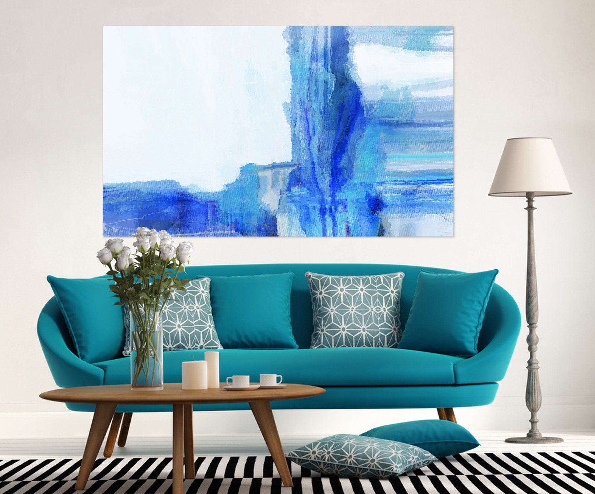 3D Blue Graffiti 023 Michael Tienhaara Wall Sticker Wallpaper AJ Wallpaper 2