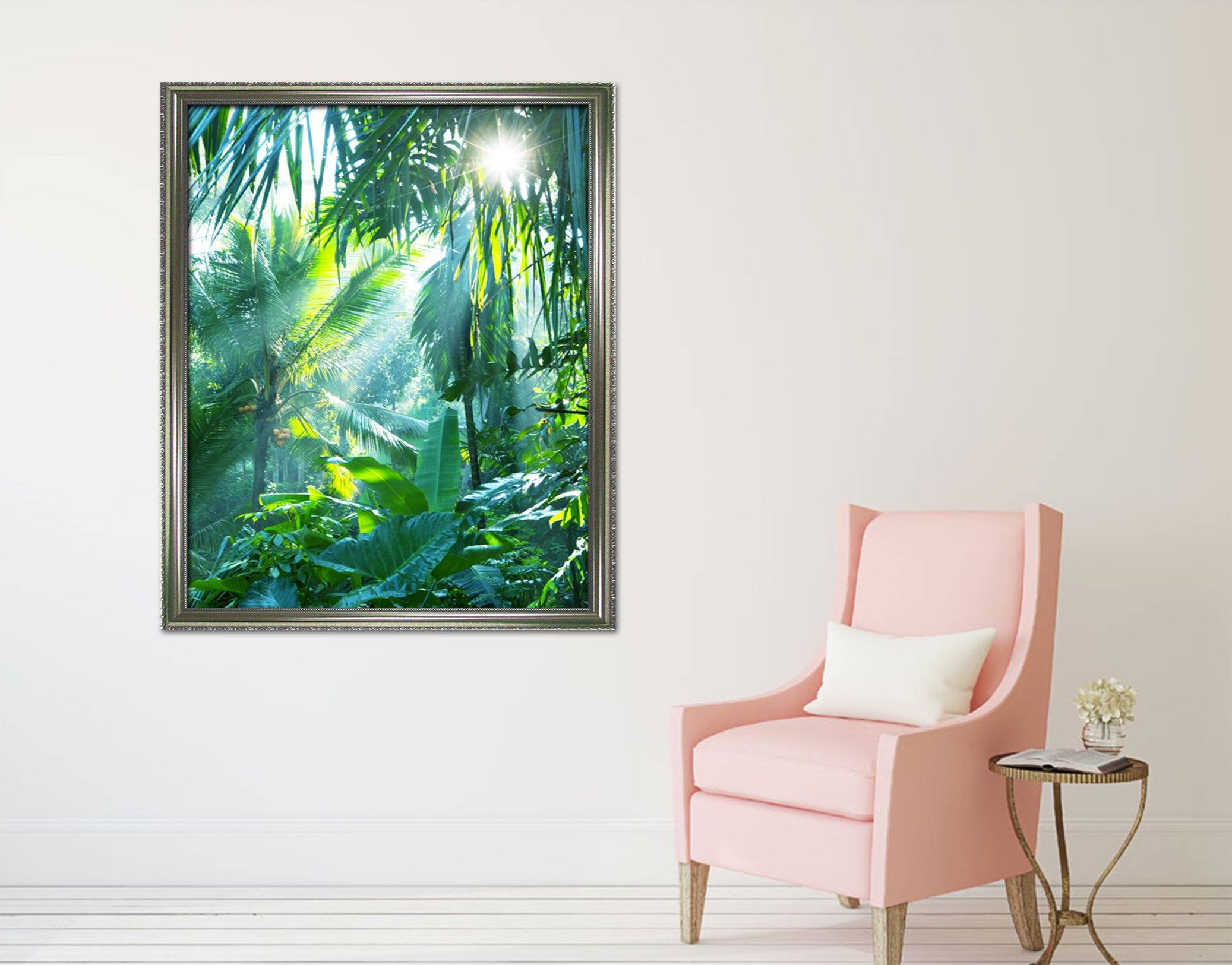 3D Sunny Forest 019 Fake Framed Print Painting Wallpaper AJ Creativity Home
