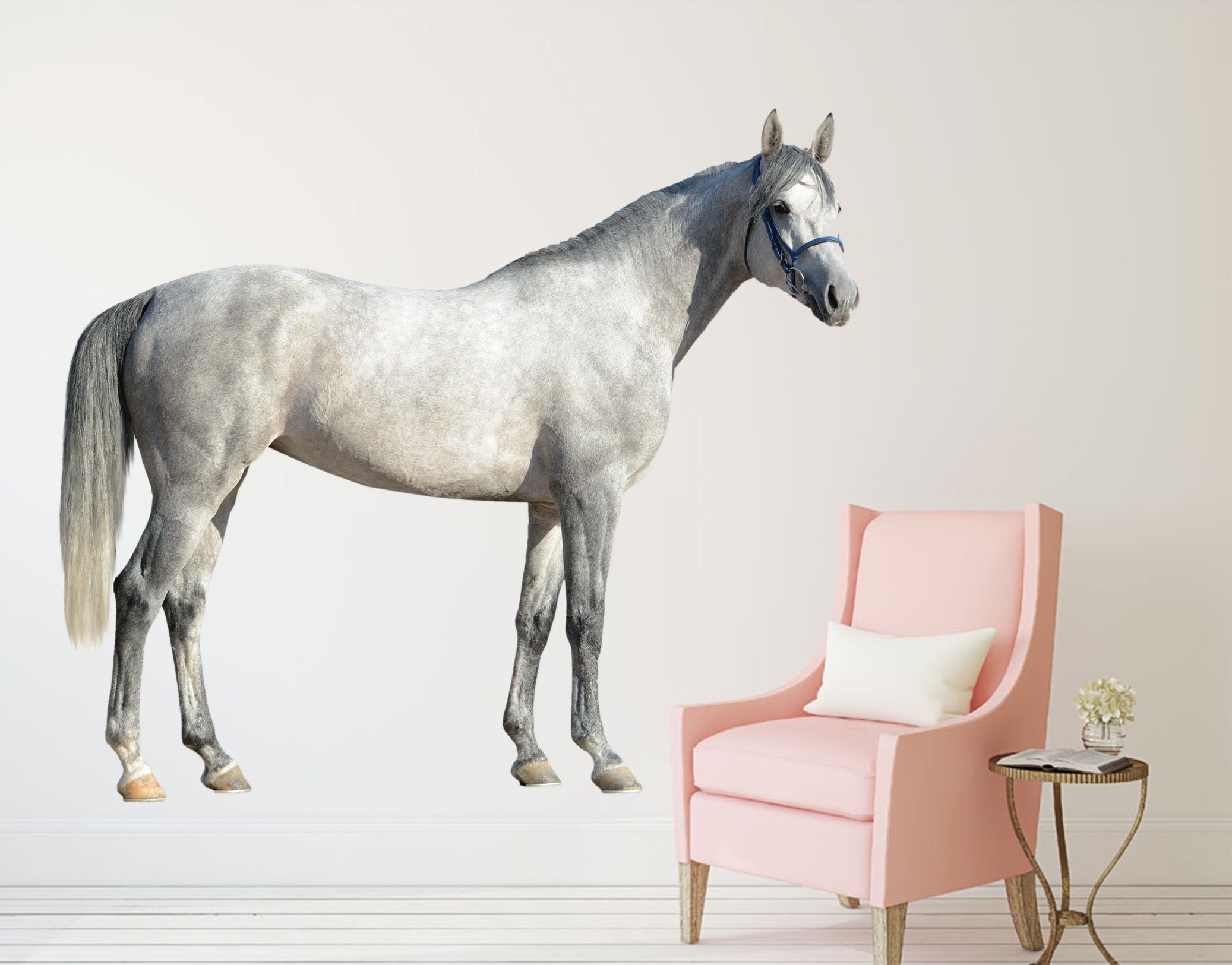 3D White Horse Lurning Head 138 Animals Wall Stickers Wallpaper AJ Wallpaper