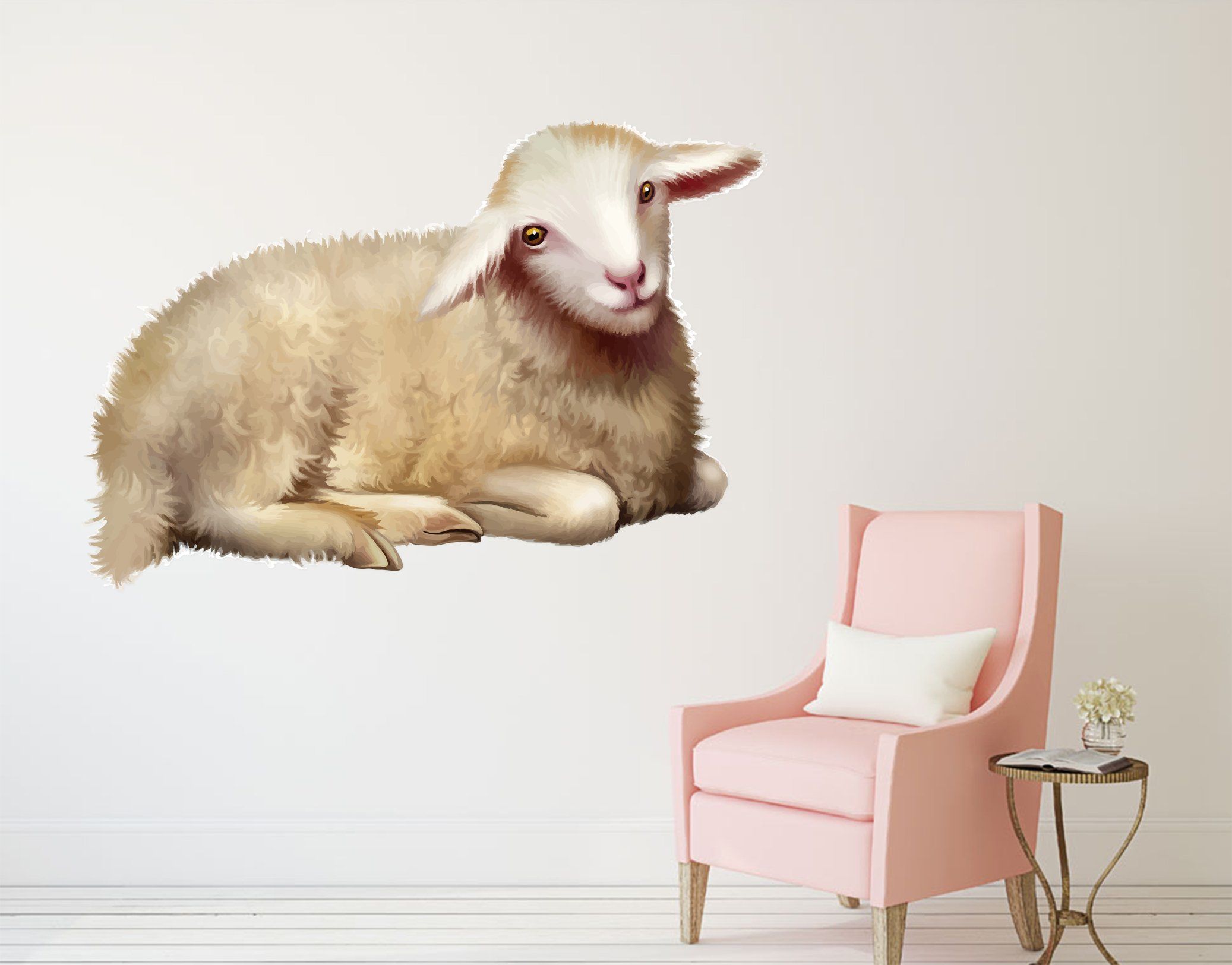 3D Lying Sheep 111 Animals Wall Stickers Wallpaper AJ Wallpaper