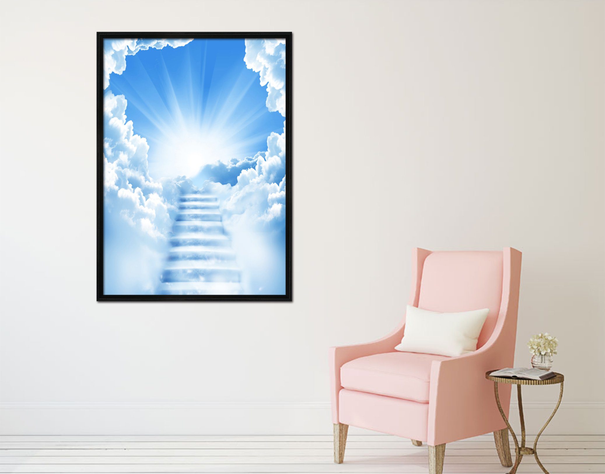 3D Cloud Stairs 013 Fake Framed Print Painting Wallpaper AJ Creativity Home