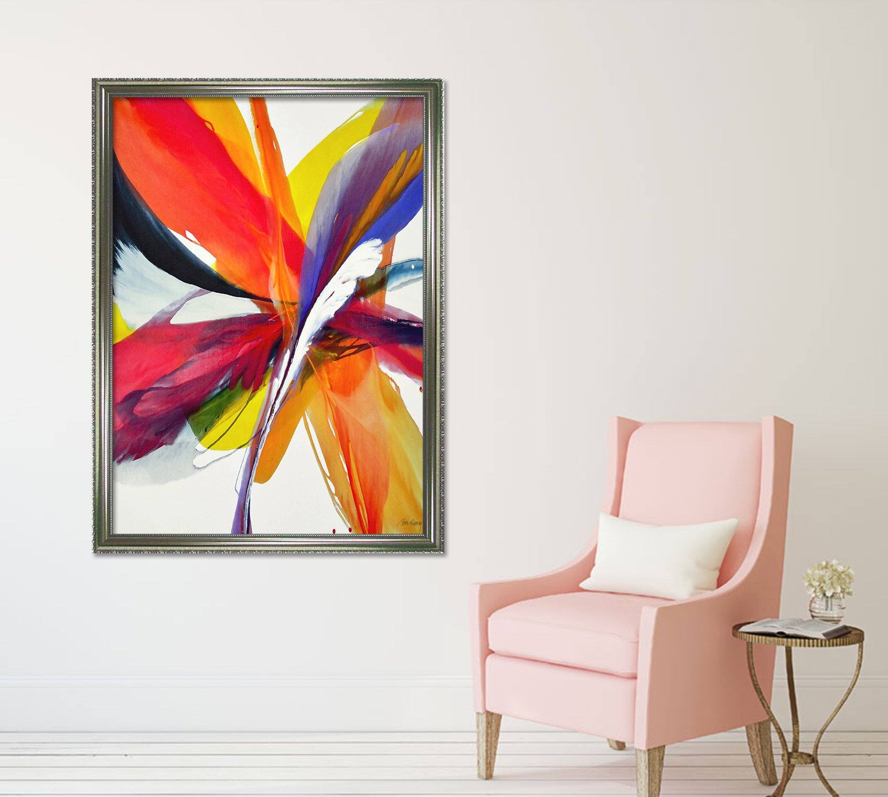 3D Graffiti Feather 112 Fake Framed Print Painting Wallpaper AJ Creativity Home