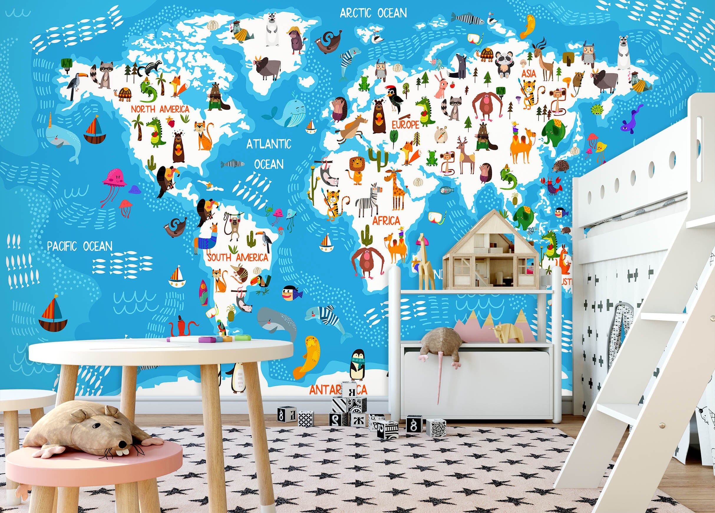 3D Abstract Dolphin 2109 World Map Wall Murals Wallpaper AJ Wallpaper 2