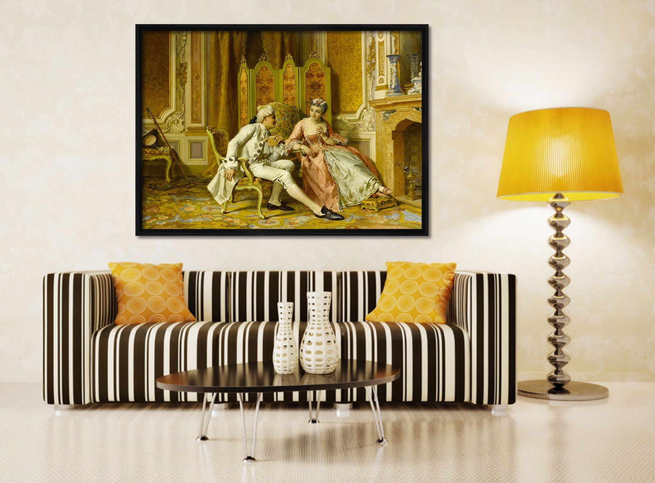 3D Couples Look 140 Fake Framed Print Painting Wallpaper AJ Creativity Home